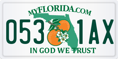 FL license plate 0531AX