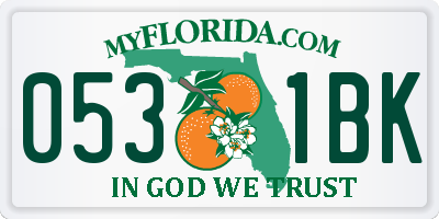 FL license plate 0531BK