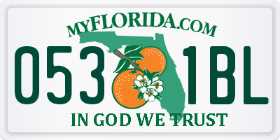 FL license plate 0531BL