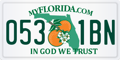 FL license plate 0531BN