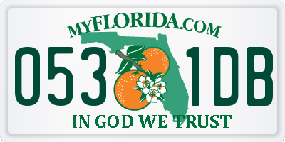 FL license plate 0531DB