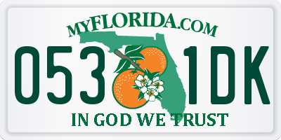 FL license plate 0531DK