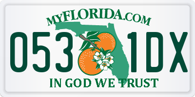 FL license plate 0531DX