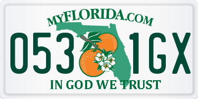 FL license plate 0531GX