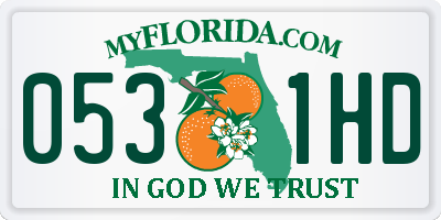 FL license plate 0531HD