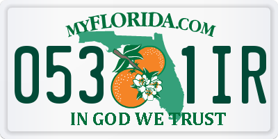 FL license plate 0531IR