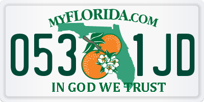 FL license plate 0531JD