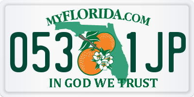 FL license plate 0531JP