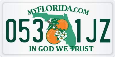 FL license plate 0531JZ