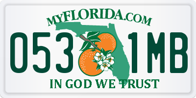 FL license plate 0531MB