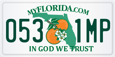 FL license plate 0531MP