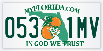 FL license plate 0531MV