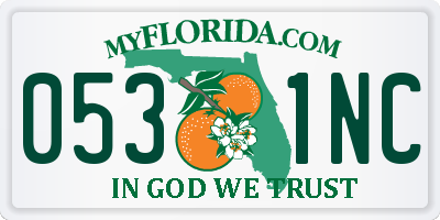 FL license plate 0531NC