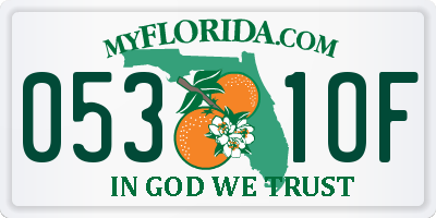 FL license plate 0531OF