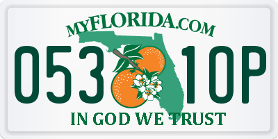 FL license plate 0531OP