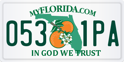 FL license plate 0531PA