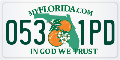 FL license plate 0531PD