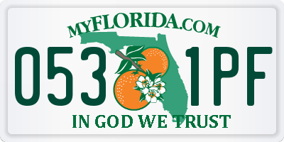 FL license plate 0531PF