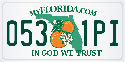FL license plate 0531PI