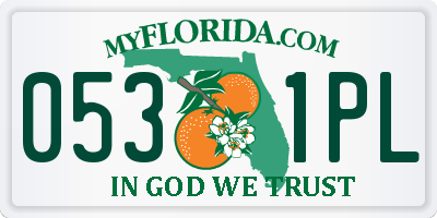 FL license plate 0531PL