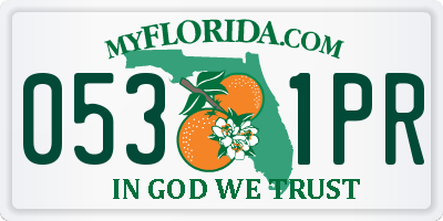 FL license plate 0531PR