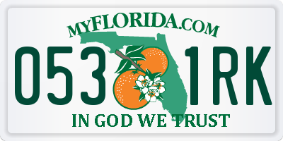 FL license plate 0531RK