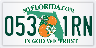 FL license plate 0531RN