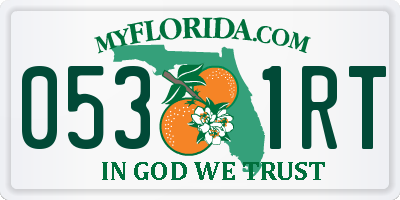 FL license plate 0531RT