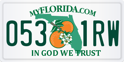FL license plate 0531RW