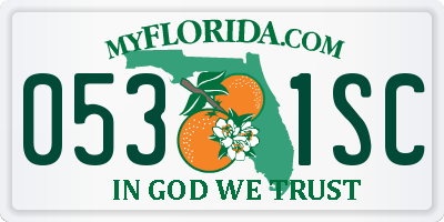 FL license plate 0531SC