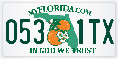 FL license plate 0531TX