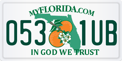 FL license plate 0531UB