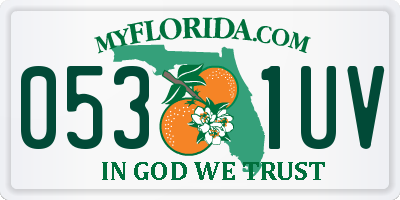 FL license plate 0531UV