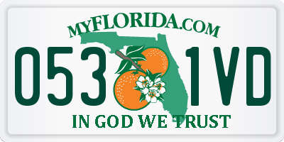 FL license plate 0531VD