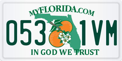 FL license plate 0531VM