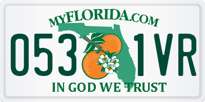 FL license plate 0531VR