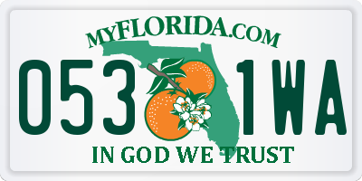 FL license plate 0531WA