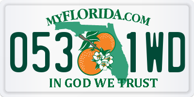 FL license plate 0531WD
