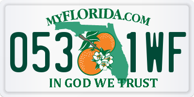 FL license plate 0531WF