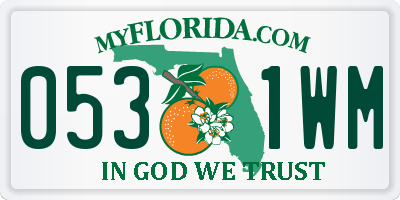 FL license plate 0531WM