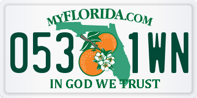 FL license plate 0531WN
