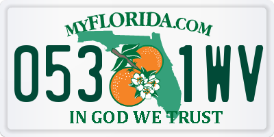 FL license plate 0531WV