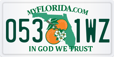 FL license plate 0531WZ