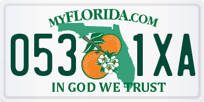 FL license plate 0531XA