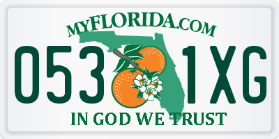 FL license plate 0531XG
