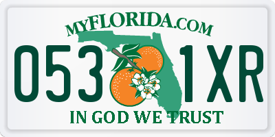 FL license plate 0531XR