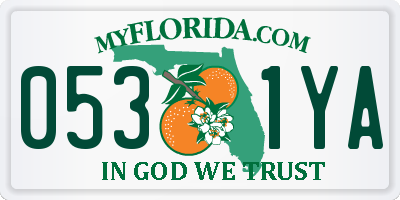 FL license plate 0531YA