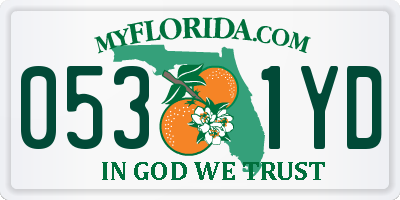 FL license plate 0531YD