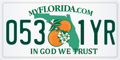 FL license plate 0531YR
