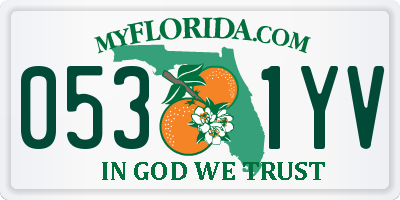 FL license plate 0531YV